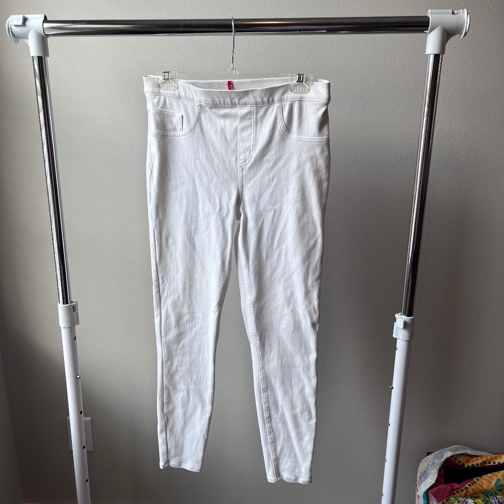 Spanx White Stretch Pull on Jeans with Tummy Control